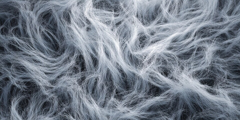 Obraz premium Grey wool strands in soft arrangement forming abstract textile texture background - AI generated