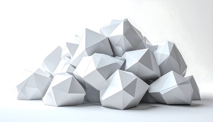 Abstract pile of polygonal shapes