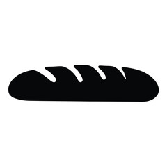 Black and white baguette bread loaf vector illustration for bakery and food related designs