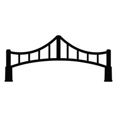 Simple black bridge silhouette vector illustration for architecture and travel designs icon set