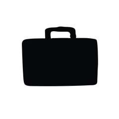 Black business briefcase vector illustration for professional office work and travel icon design