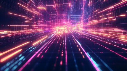 Advance Ai multi based technology with different colored abstract background