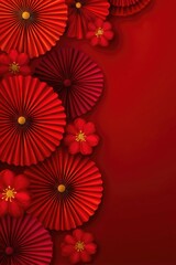 Obraz premium Red Origami Flower Decoration