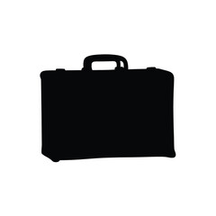 Isolated black briefcase silhouette vector illustration for business travel and finance needs