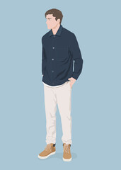 Semiformal man clipart, aesthetic illustration