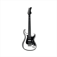 Naklejka premium Guitar icon vector art on white background. Adobe Illustrator Artwork