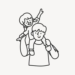 Piggyback ride clipart, drawing design