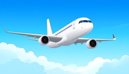 Obraz premium Airplane in a clear blue sky