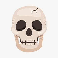 Fototapeta premium Skull head, cute cartoon illustration