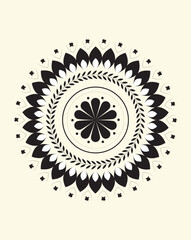  Elegant Black and White Floral Mandala design