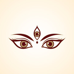 Divine Feminine Vector Illustration of Goddess Face with Third Eye