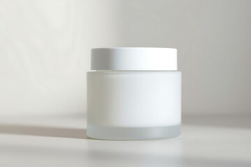 Generative AI minimalist cosmetic cream jar product shot.