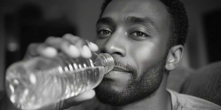 Man drinking water