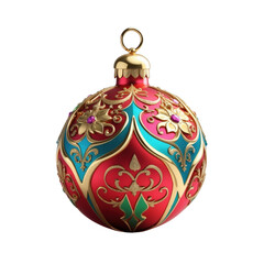 Christmas ornaments, holiday decorations, luxury baubles, red and gold ornaments PNG transparent background