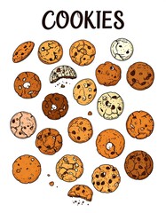 Assorted cookies, various toppings