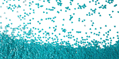 Scattered Teal Glitter Confetti Particles blue green Cutout PNG isolated on a transparent background