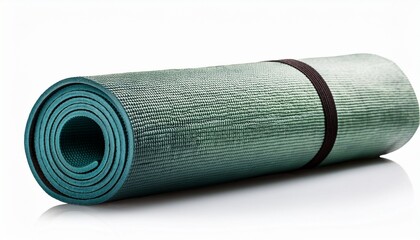 roll of yoga mat isolated on white background