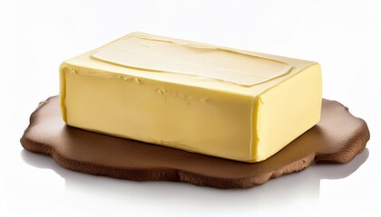 block of butter isolated
