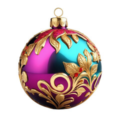 Christmas ornaments, holiday decorations, luxury baubles, red and gold ornaments PNG transparent background