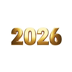 Golden 2026 isolated on transparent background a shimmering depiction of the year 2026, rendered in a luxurious gold hue, casting a warm glow and symbolizing prosperity and success in the coming year