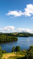 Scenic lake vista under a summer sky