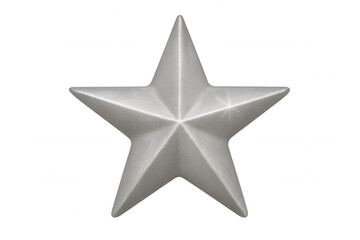 Obraz premium Silver metallic star icon representing quality, success, rating, and excellence with a polished texture