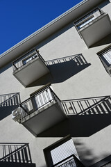 Residential building with balconies, architecture