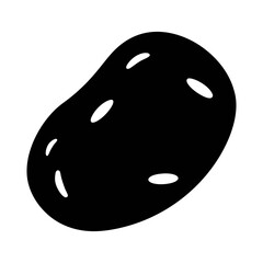 Isolated black potato vector illustration for food design and agricultural concepts simple icon art