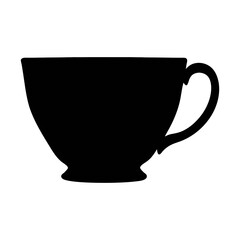 Isolated black coffee cup silhouette vector graphic for cafe menu design and branding needs