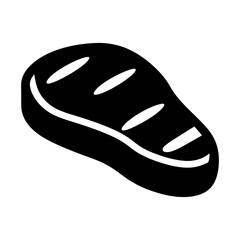 Grilled steak vector icon illustration of juicy beef steak barbecue meat for restaurant menu design