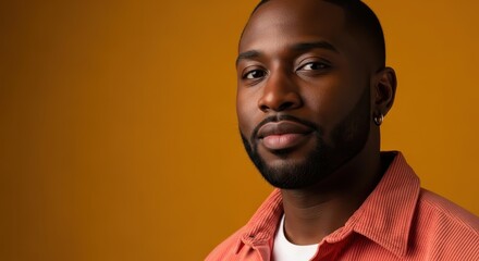 Stylish Black Man with Whiskers: Portrait Photography