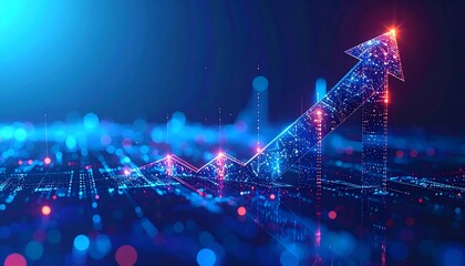 Abstract digital graphic of upward trend