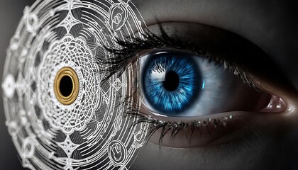Fototapeta premium Mystical Eye and Geometric Patterns