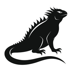 Fototapeta premium Minimalist Iguana Silhouette Vector Illustration for Graphic Design and Creative Projects