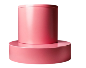 Stylish Pink Cylinder Podium for Showcasing Products, Isolated on a Transparent Background