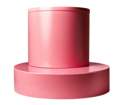 Stylish Pink Cylinder Podium for Showcasing Products, Isolated on a Transparent Background - Powered by Adobe
