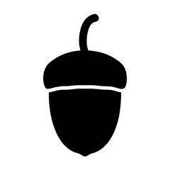 Vector art of silhouette of an acorn, a simple and elegant design element representing nature, autumn, and the harvest season