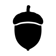 Vector art of silhouette of an acorn, representing growth, potential, and the beauty of the natural world, clean and modern