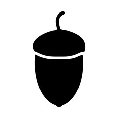 Vector art of silhouette of an acorn, a symbol of autumn, nature, and the harvest season, simple and elegant design