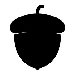 Vector art of silhouette of an acorn, a symbol of autumn, nature, and the harvest season, perfect for designs and illustrations