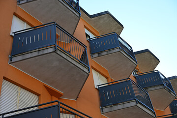facade with balcony of a building