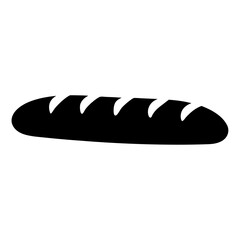 Vector art of a simple black silhouette of a bread loaf, ideal for bakery, food, or culinarythemed designs and illustrations