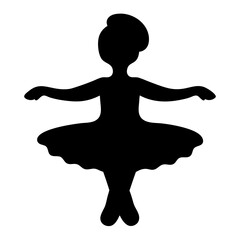Vector art of a simple black silhouette of a ballerina, perfect for dance, ballet, or performancethemed designs and illustrations