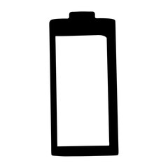 Vector art of empty battery icon, indicating low power, energy depletion, or the need for recharging in a device or system