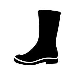 Vector art of black boot, a sturdy and stylish footwear option for various activities, providing protection and comfort in diverse conditions