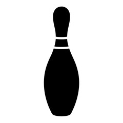 Vector art of black bowling pin icon, simple vector illustration of a bowling pin, equipment for bowling game and sport
