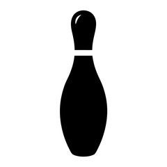 Vector art of black bowling pin icon, simple vector illustration of a bowling pin, equipment for bowling game and sport