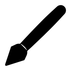 Vector art of black paintbrush icon symbol of art, painting, creativity, drawing, and design in a minimalist style for artists