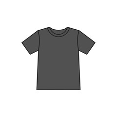 Naklejka premium A simple dark gray t-shirt design on a white background.