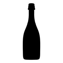 Black wine bottle silhouette vector illustration for winery branding and product design resource